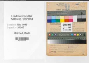 Entnazifizierung Berta Melchert , geb. 15.03.1882 (Kaufmaennische Angestellte)