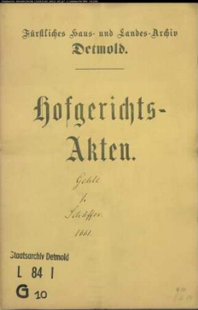 Gehle, Erben gegen Bartold Schäffer - Erbschaft