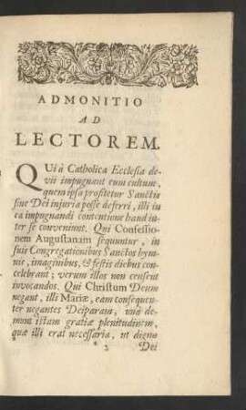 Admonitio Ad Lectorem.