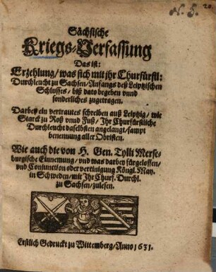 Sächsische Kriegs-Verfassung