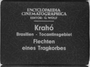 Krahó (Brasilien, Tocantinsgebiet) - Flechten eines Tragkorbes