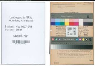 Entnazifizierung Karl Mueller , geb. 11.08.1901 ()