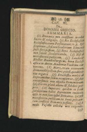 Cap. VI. De Domanii Obiecto.