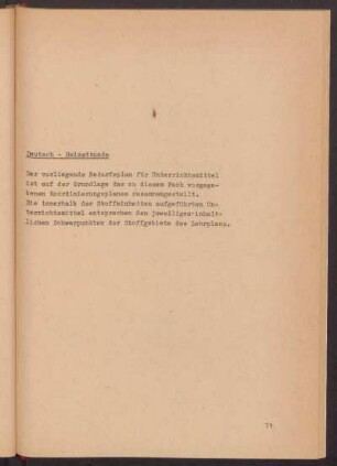 Deutsch - Heimatkunde