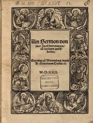 Ain Sermon von sant Jacob dem meerern, vn[d] hailigen zwölfbotten