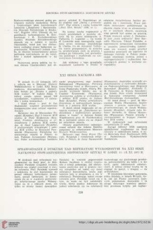 34: Sprawozdanie z dyskusji nad referatami wygłoszonymi na XXI Sesji Naukowej Stowarzyszenia Historyków Sztuki w Łodzi 11-13.XI.1971 r.