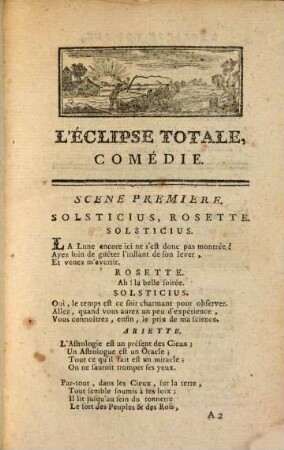 L' éclipse totale : comédie en un acte et en vers, mêlée d'ariettes