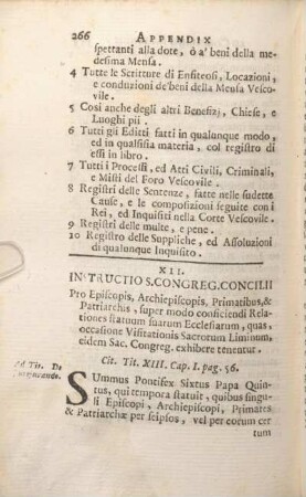 XII. Instructio S. Congreg. Concilii