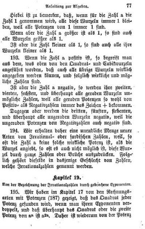 19. Von der Bezeichnung der Irrationalzahlen durch gebrochene Exponenten.