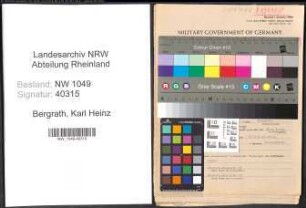 Entnazifizierung Karl Heinz Bergrath , geb. 04.10.1907 (Verwaltungsangestellter)