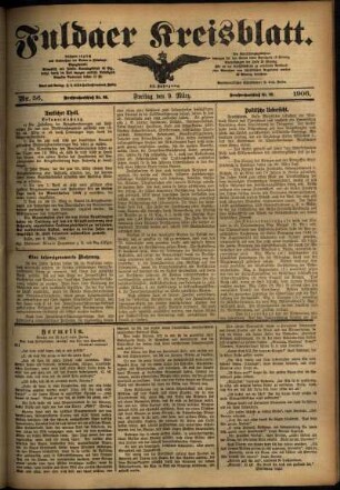 Ausgabe vom Freitag, den 09. März 1906.