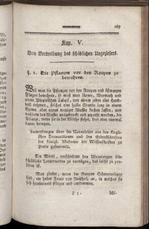 Kap. V. Von der Vertreibung des schädlichen Ungeziefers.