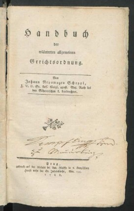 Handbuch der erläuterten allgemeinen Gerichtsordnung