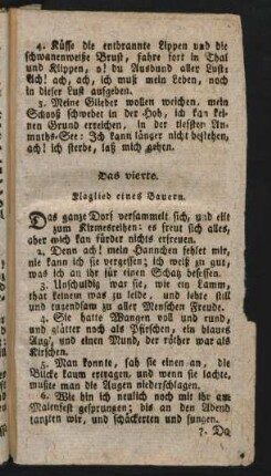 Das vierte. : Klaglied eines Bauern.
