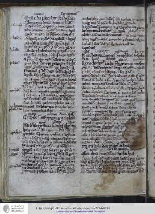 Johannes de Garlandia: Cornutus cum commentario [bricht mit der 10. Zeile ab]