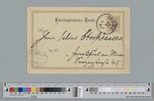 Postkarte an Julius Stockhausen
