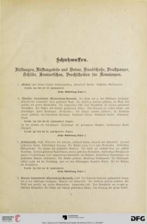 Schutzwaffen (Nr. 1-70)