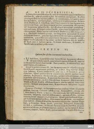 Sectio VI. Quinam sint effectus Sacramenti Eucharistiae.