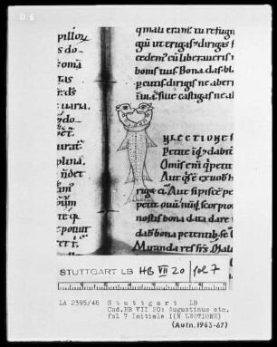 Augustinus etcetera, Sermones — Initiale I(N LECTIONE), Folio 7recto