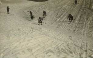 Altenberg-Schellerhau. Schussfahrt an einem Skihang in Schellerhau