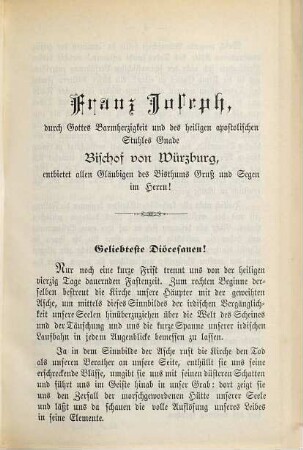 Hirtenbriefe : (von Würzburg), 1888