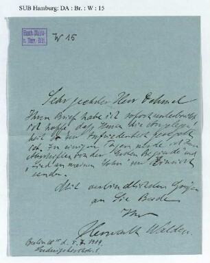 Brief an Richard Dehmel