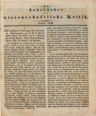 Jahrbücher für wissenschaftliche Kritik. 1836, Bd. 1