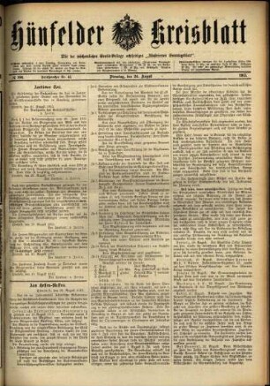 Ausgabe vom Dienstag, den 24. August 1915.
