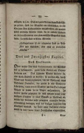 Drei und Zwanzigstes Kapitel. Voll Anekdoten.