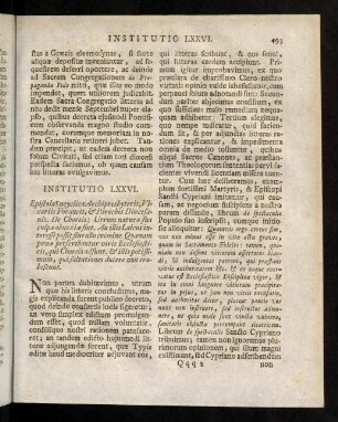 493-529, Institutio LXXVI. - LXXX.