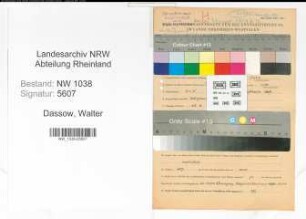 Entnazifizierung Walter Dassow , geb. 21.02.1905 (Lehrer)