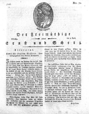 Nro. 70, Dienstag den 8. April 1806