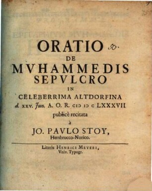 Oratio de Muhammedis sepulcro