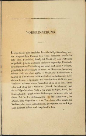 Vorerinnerung.
