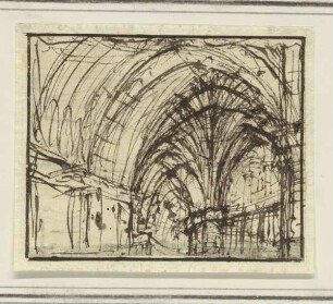 Blick in eine Kerkerhalle, Bühnenbildentwurf
