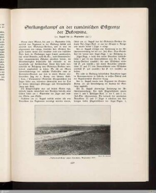 Stellungskampf an der rumänischen Ostgrenze der Bukowina