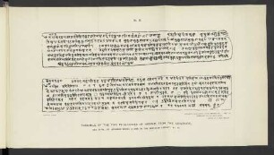 No. II. Facsimile of the two palm-leaves of Horiuzi, from the Asharagio