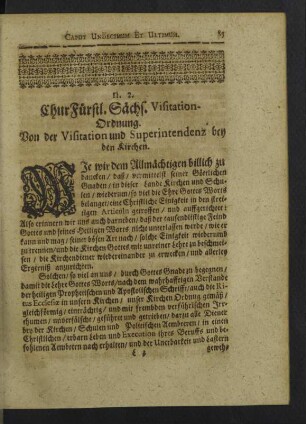 n. 2. ChurFürstl. Sächs. Visitation-Ordnung.