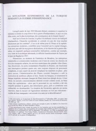 La Situation Economioue De La Turquie Pendant La Guerre D'Independance