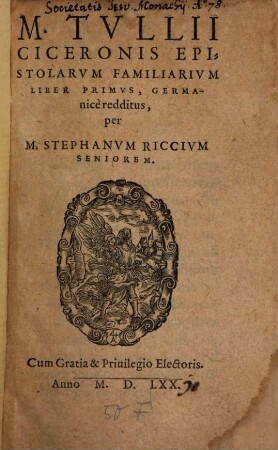 Epistolarum familiarum Liber Primus