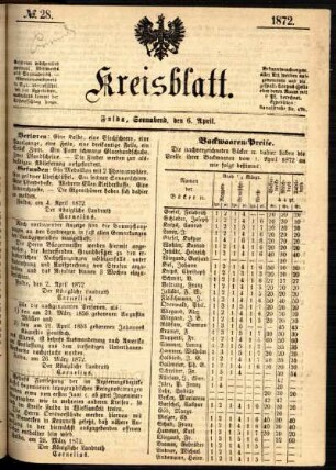 Ausgabe vom Samstag, den 06. April 1872.