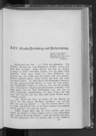 XXV. Groths Verlobung und Verheiratung.