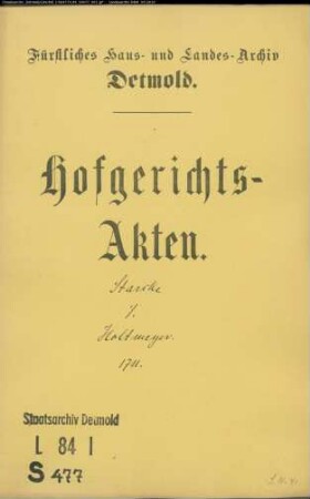 Starcke zu Brokhausen gegen Christoph Holtmeyer zu Brokhausen - Rückgabe von Land