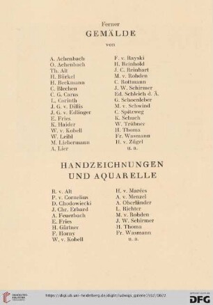 Gemälde/Handzeichnungen