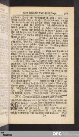 XIV. [XV.] Vom geistlichen Kampff und Siege.