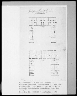 Schloß Wilhelmsthal, Marstallgebäude, Grundrisse