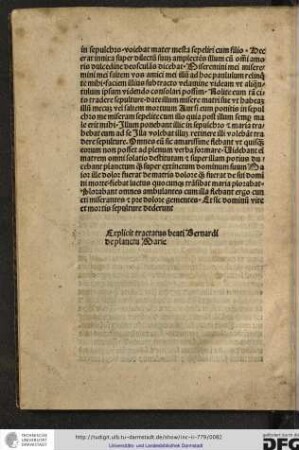 Explicit tractatus beati Bernardi de planctu Marie.