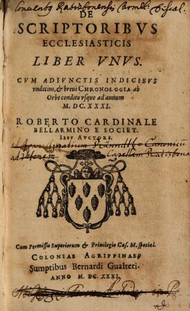 De Scriptoribus Ecclesiasticis : Liber Unus ; Cum Adiunctis Indicibus undecim