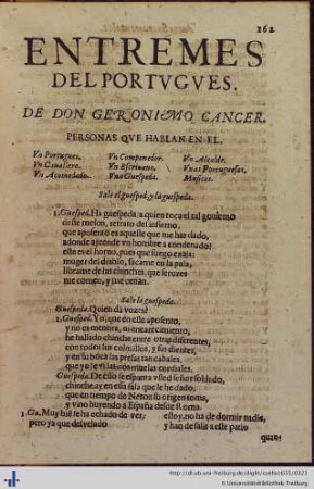 Entremes del Portugues.