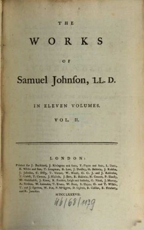 The Works Of Samuel Johnson, LL. D. : Together With His Life, And Notes On His Life Of The Poets, 2